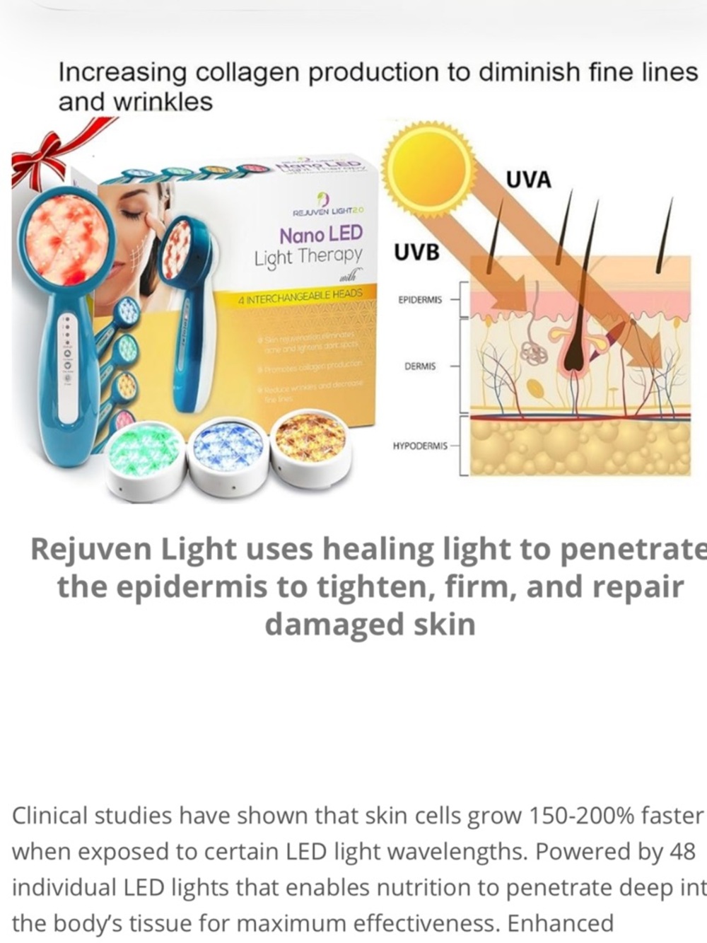 Rejuven Light Nano LED Therapy Device – Blue
